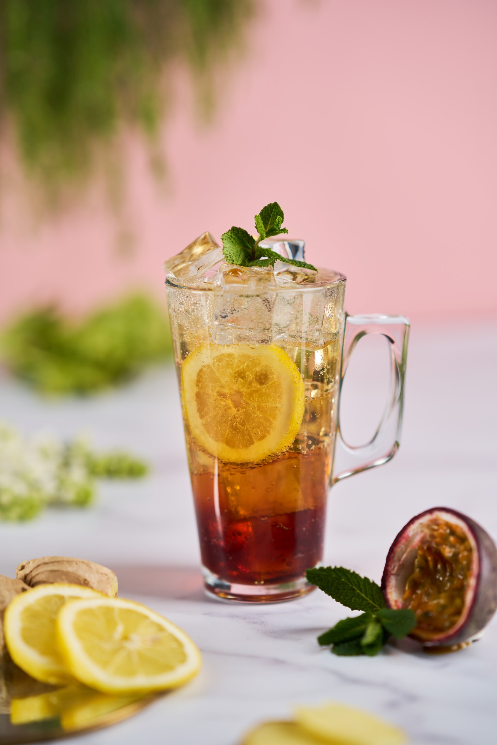 Passionfruit, Lemon, and Ginger Iced Tea